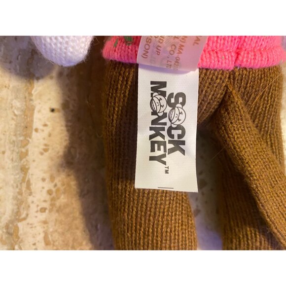 DunDee Collectors Choice Sock Monkey Plush Toy Pink Snowflake Sweater & Pom Hat - Picture 4 of 6